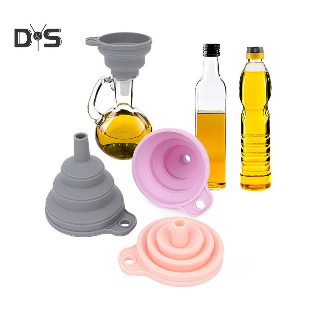 SW 2Pcs Silicone Foldable Heat Resistant Funnels Oil Liquid Transfer Kitchen Tool