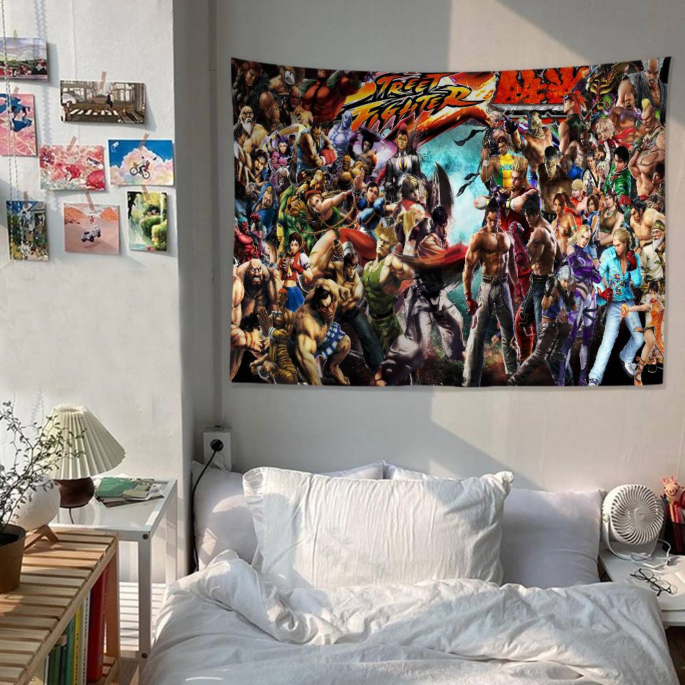 Street Fighter Game Gamer Anime Tapestry Art Science Fiction Room Home Decor Wall Art Decor