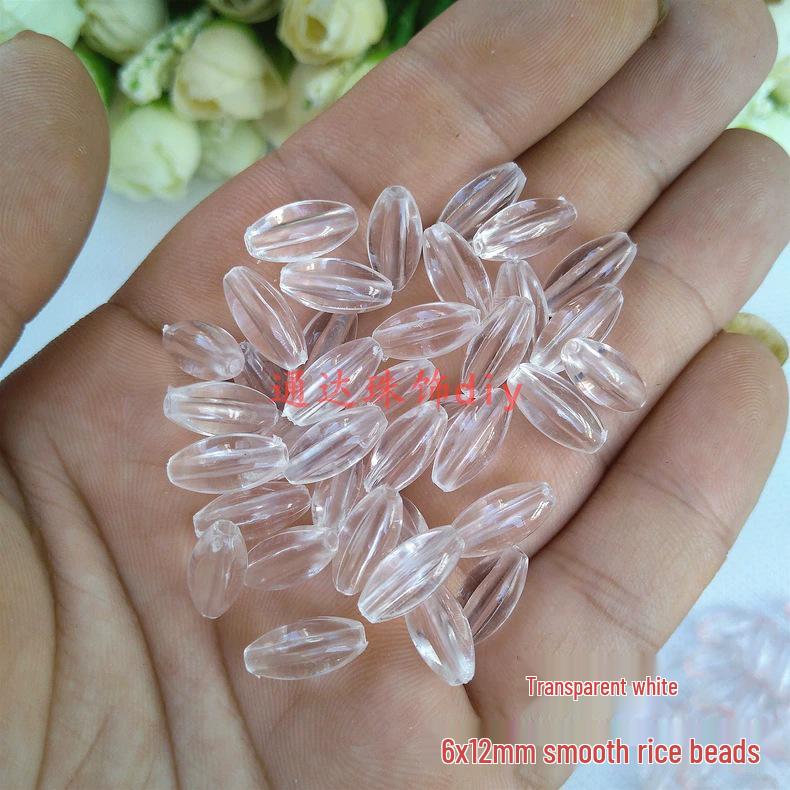 DIY Acrylic Transparent Glossy Rice Beads for Jewelry & Curtain Making