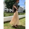 Women's High Rise Maxi Skirt Loose Fit A Line Polka Dot Irregular Layered Elegant French Midi Skirt