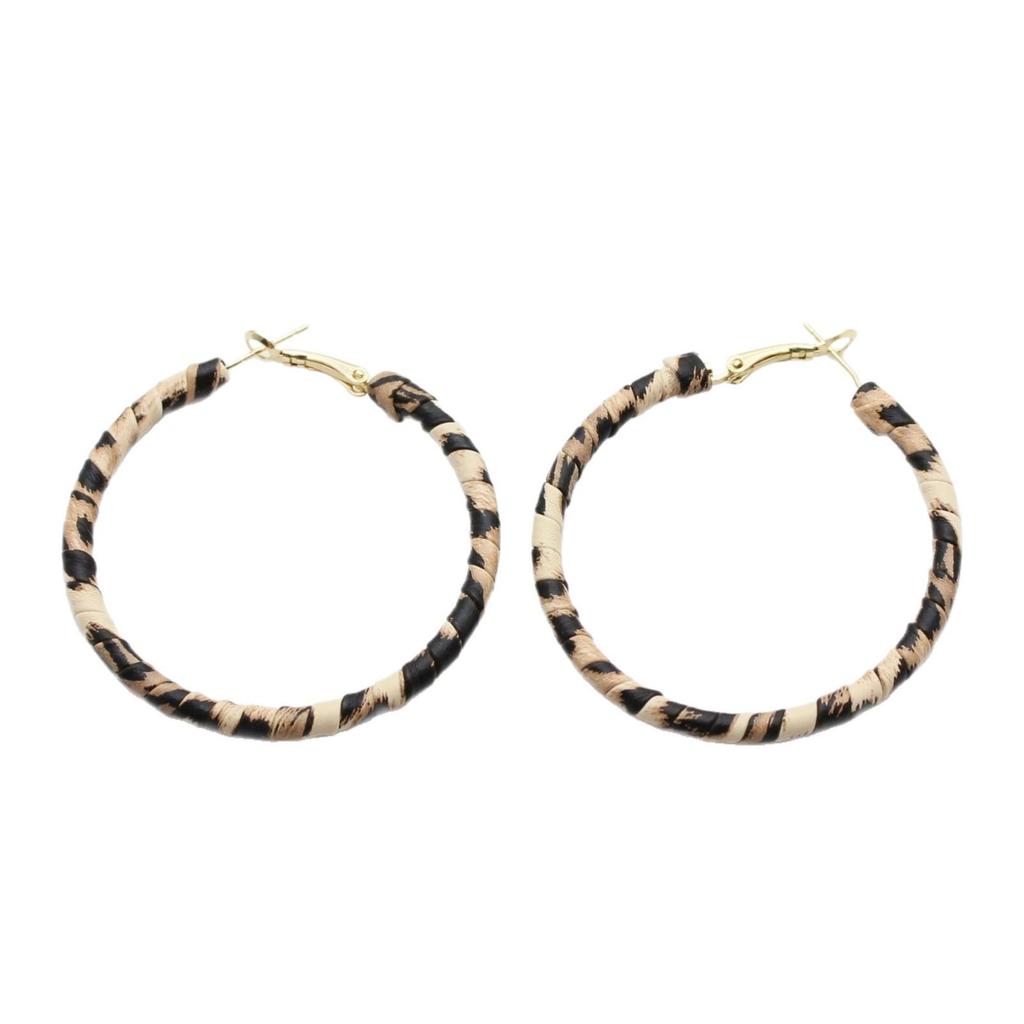 Exquisite Retro Leopard Print Hoop Earrings: 925 Silver Needle High-End Autumn/Winter Fashion