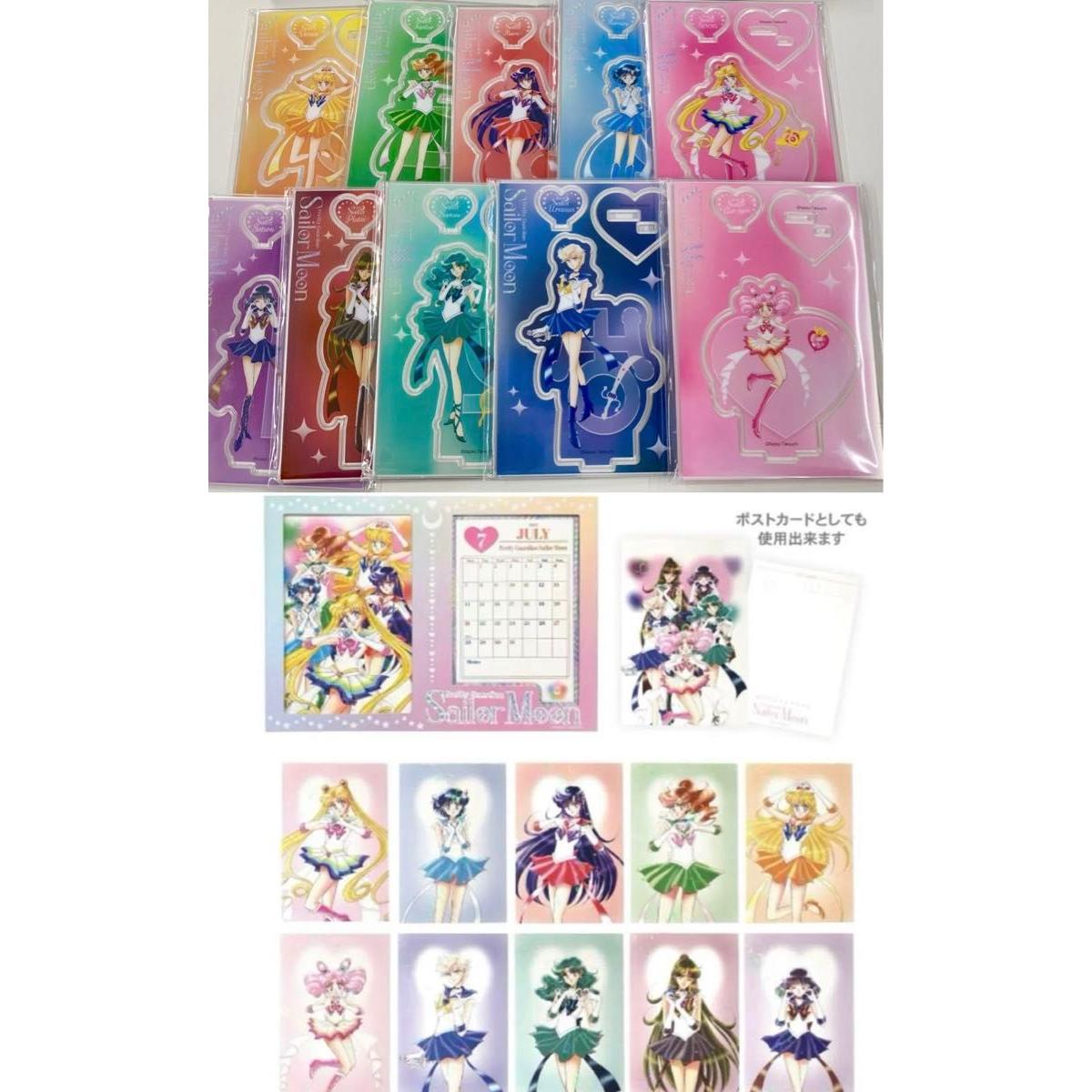 Used Sailor Moon Meiji Acrylic Stand Complete Acsta Calendar Postcard