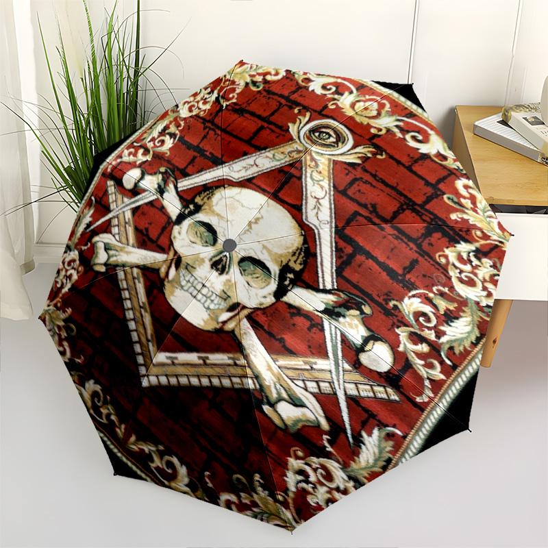 1 ud. Paraguas de Calavera Paraguas Plegable Portátil Estructura Ósea de Hueso de Hierro Paraguas para Exteriores y Hogar