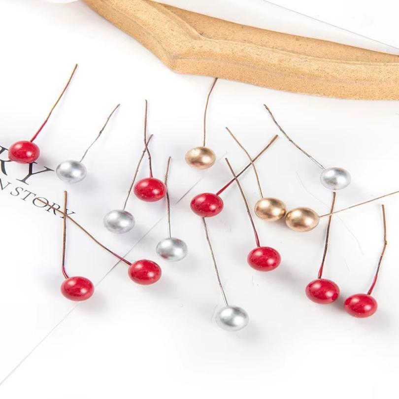30/50pcs Artificial Small Round Bead Home Room Wedding Garden Christmas Tree Garland Ornamental Decoration Box Photography Props