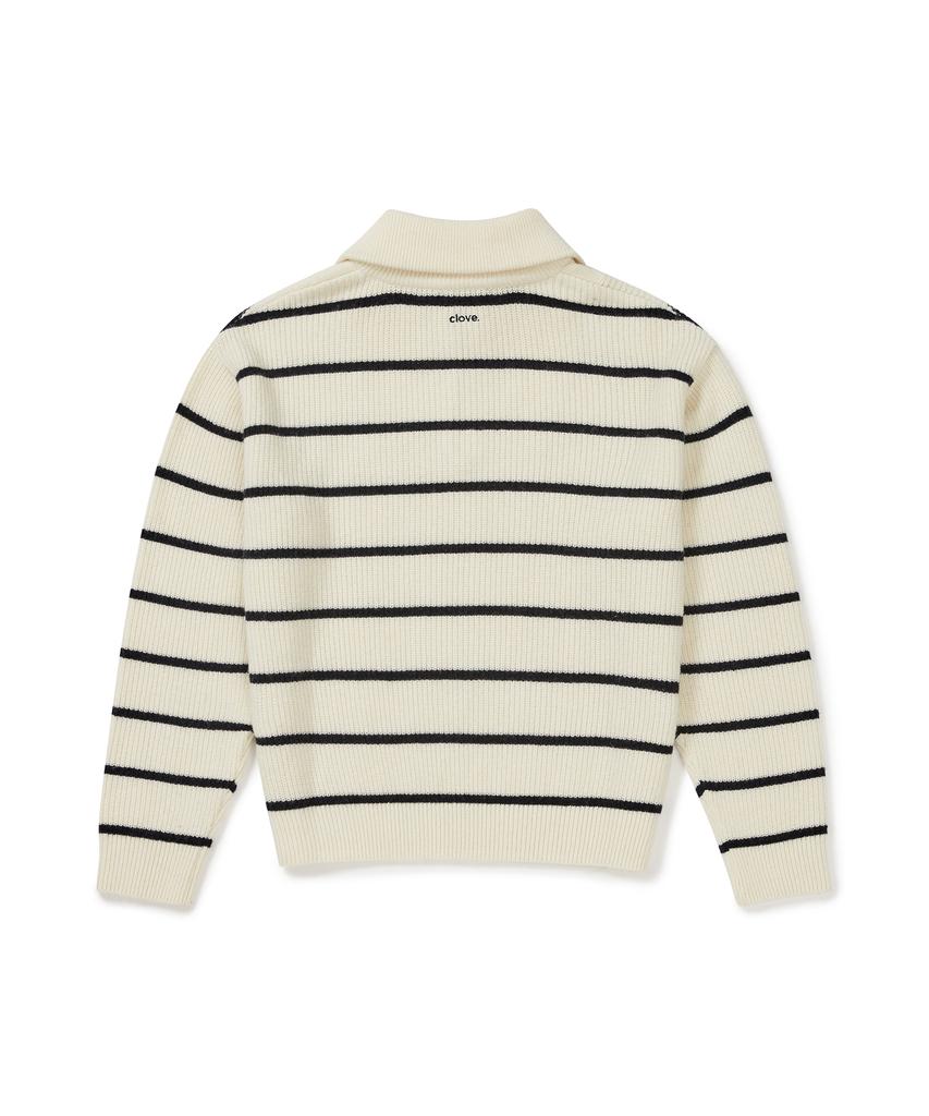 CLOVE [24Fw Clove] Half-Zip Knit Sweater (Ivory)