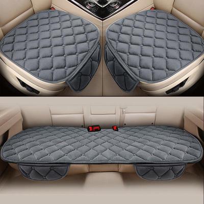 Winter Plush Non-Slip Car Seat Cushion Set - Thickened, Warm Wool, Universal Fit, 3-Piece Short Plush.