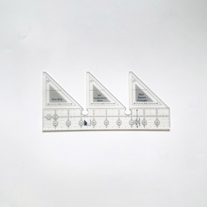 Pro Quilting Ruler Clear Acrylic Patchwork Ruler 90° Double Strip for Easy High Precision Cutting Sewing 6/8/10/18 Inch