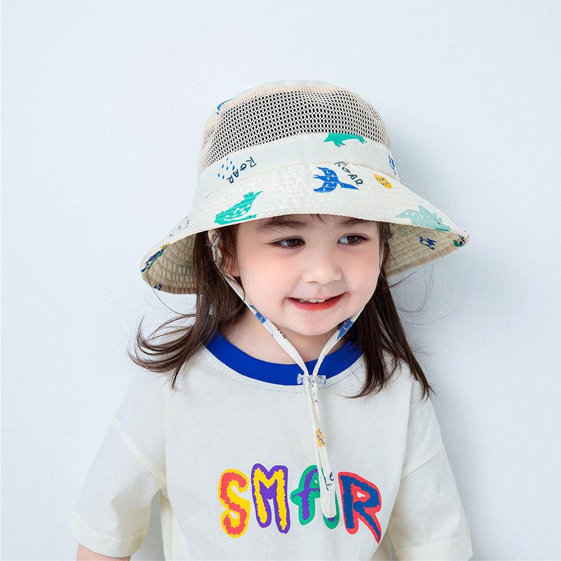 Cute Kids Summer Hat Cartoon Children Panama Hats for Girls Boys Beach Travel Baby Cap Sun Protection Kids Bucket Hats 3-8Y