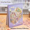 3D Miniature Scene PET Sticker Book 20 Cute Cartoon Patterns Reusable PET for Holiday Card Invitation Envelope Decor
