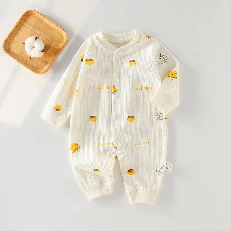 Pure Cotton Long Sleeve Baby Romper - Spring/Autumn Newborn Bodysuit & Boneless Pajamas