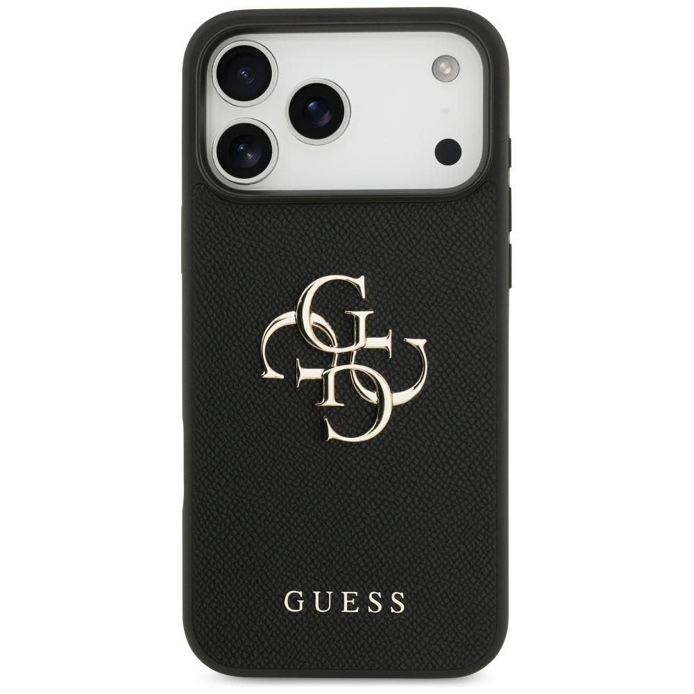 Guess Grained Big 4G & Classic Logo case for iPhone 17 Pro Max black
