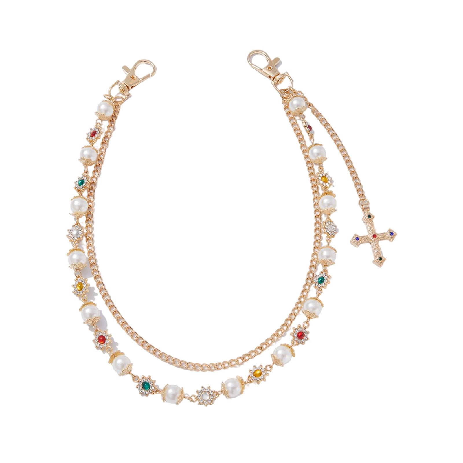 

Fashionable Imitation Pearls Crossed Chain Body Jewelry Trendy Unisex Accessory For Daily Wear Or Special Occasions