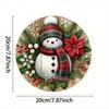 Flaches Bedrucktes Metall Schneemann Schild 8x8 Zoll Rundes Blech Wandkunst Zuhause Bar Cafe Dekor