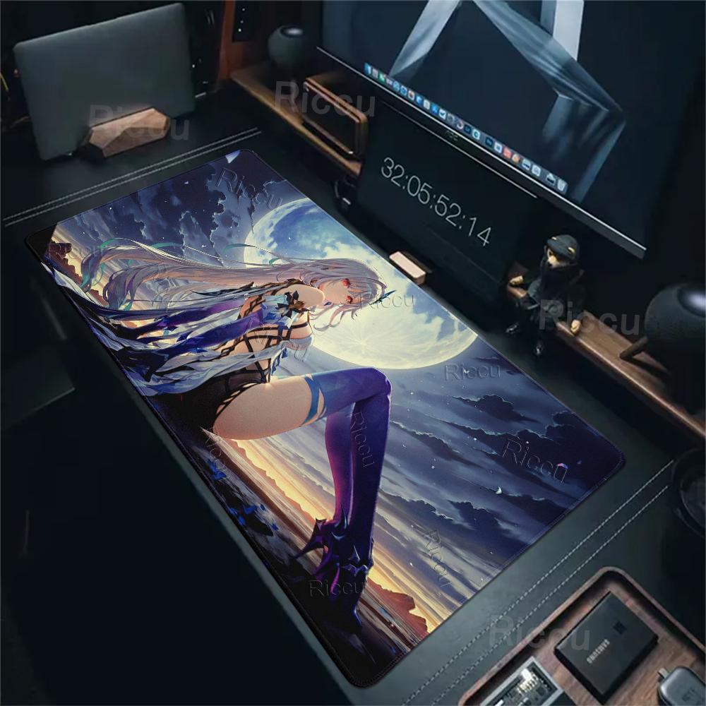 HD Genshin Impact Skirk Pattern Mouse Pad Anime Gaming Pad Desk Accessories PC peripherals Table Pads Rubber Lock-edge Desk Mats