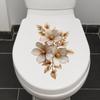 Light Luxury Gold Silvery Flower Stickers Waterproof Pvc Toilet Cover Decal Bathroom Wall Background Self-Adhesive Decoration