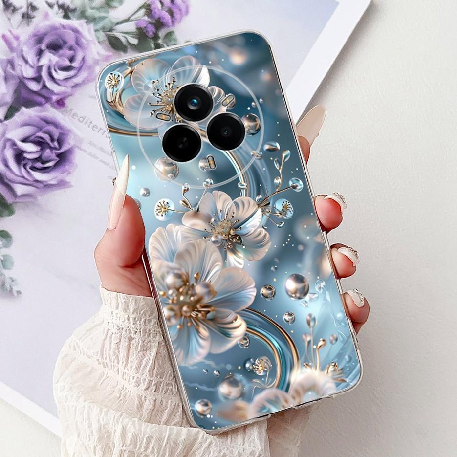 For Realme 14 Pro Plus Case RMX5051 Beautiful Flowers Painted Cover Soft Silicone Case For Realme 14 Pro Realme14 Pro+ 5G Fundas