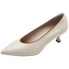 Le Saunda Women's Pointed Toe Sheepskin Kitten Heel Pumps