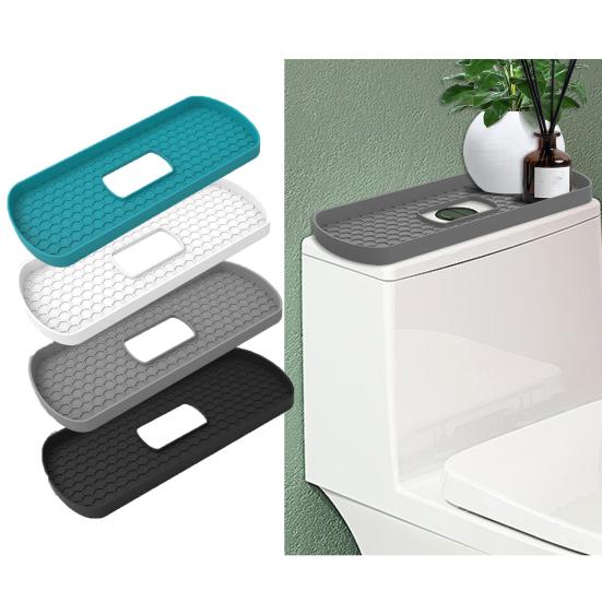 Tuvalet Tankı Topper Tepsi Çok fonksiyonlu Içi Boş kaymaz Silikon Büyük Hızlı Tahliye Vanity Depolama Organizatör Tutucu Banyo Malzemeleri