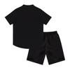 Men's Summer Solid Color Loose Short Sleeve Button Collar Top Shorts Set