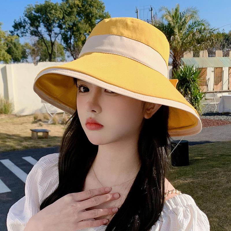 Dayan sun hat summer new peach skin velvet bucket hat women's outdoor travel sun hat seaside beach hat