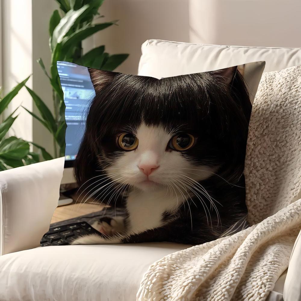 Funny Cat Memes cushion cover For Pillow Printing Sofa Decoration Home Car Room Coffee Shop Office Nordic Simplicity
