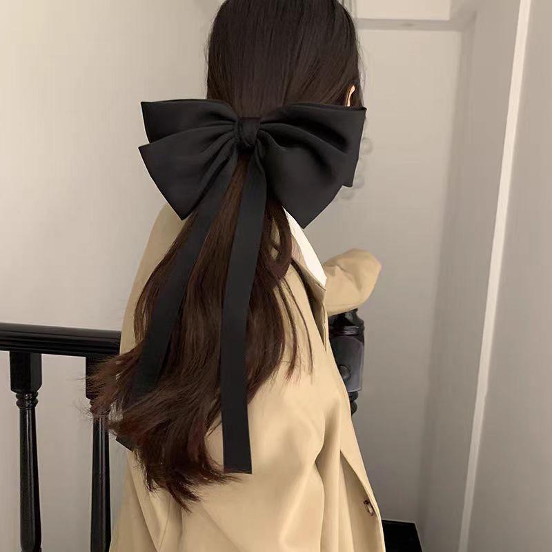 Large Bow Hair Clip Women Handmade Fabric Clamp Elegant Back Of Head Accessory Korean Style Sweet Chic Headwear