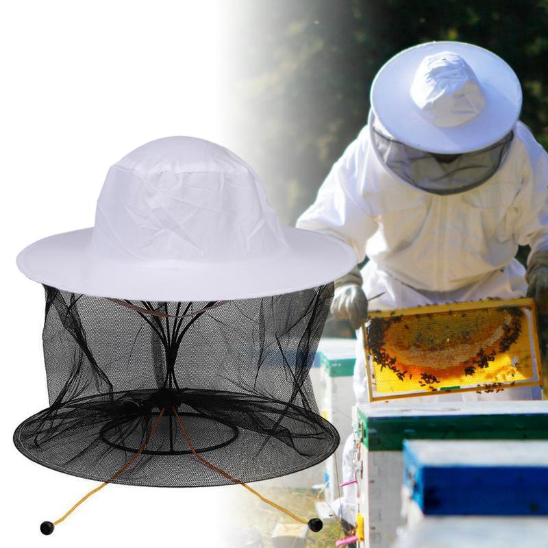 BeeKeeping Protective Bee Hat Anti Bee White Hat-Veil Combo Bee Hat Bug Mesh Mask Beekeeping Protection Beekeeper