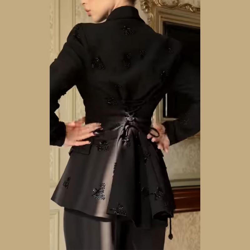Spring 2026 Women's Beaded Slim-fit Jacket and Trousers Set