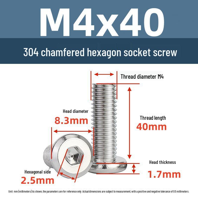 Yigu 304 Stainless Steel M2-M12 Countersunk Flat Head Hex Screw for Furniture & Cabinets