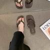 2025 New Simple Toe Flat Slippers Women's Summer Wear Flip-flops One and a Half Slippers Pinch Feet Small Sandals