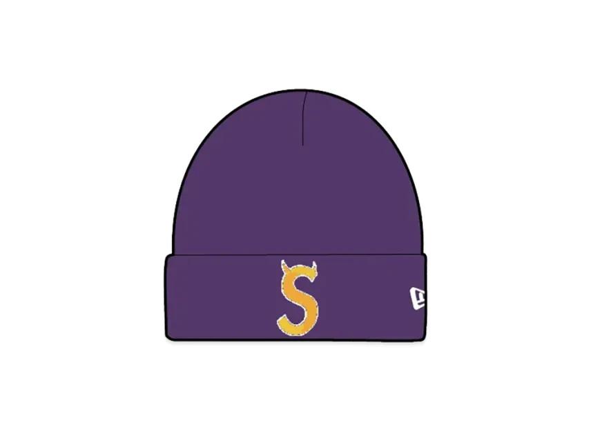 785750 Supreme New Era Devil S Logo Beanie Purple One-Size