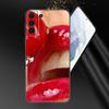 Beauty Red Lips Phone Case For Samsung Galaxy S20 S21 FE S22 Ultra S10 Lite S10E S9 S8 Plus S7 Edge Soft TPU Black Cover