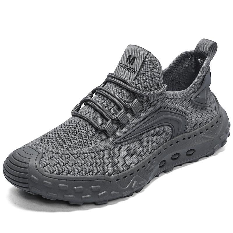 

Large size casual fly-woven sneakers breathable new models 47 сірий колір