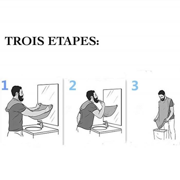 Bavoir à Barbe Tablier à Barbe Innovation Rasage Tablier ramasse-Poils pour Un Rasage Facile (Blanc)