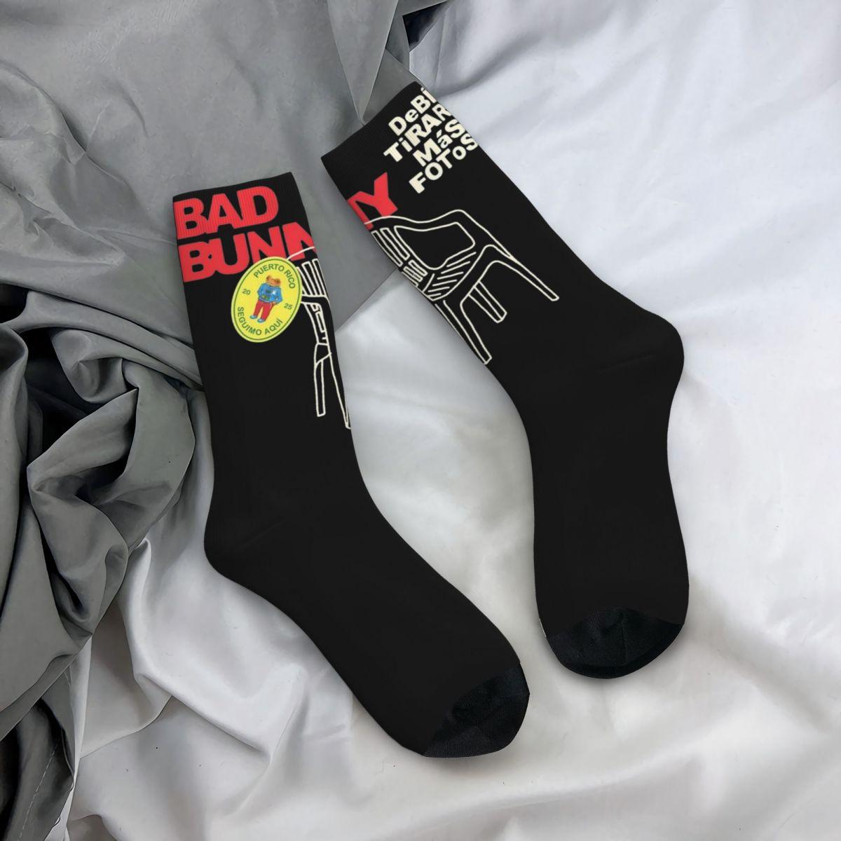 

Casual Bad Bunny DTMF Debi Tirar Mas Fotos Design Print Socks Spring Autumn Winter Comfortable Crew Socks Sweat Absorbing One Size