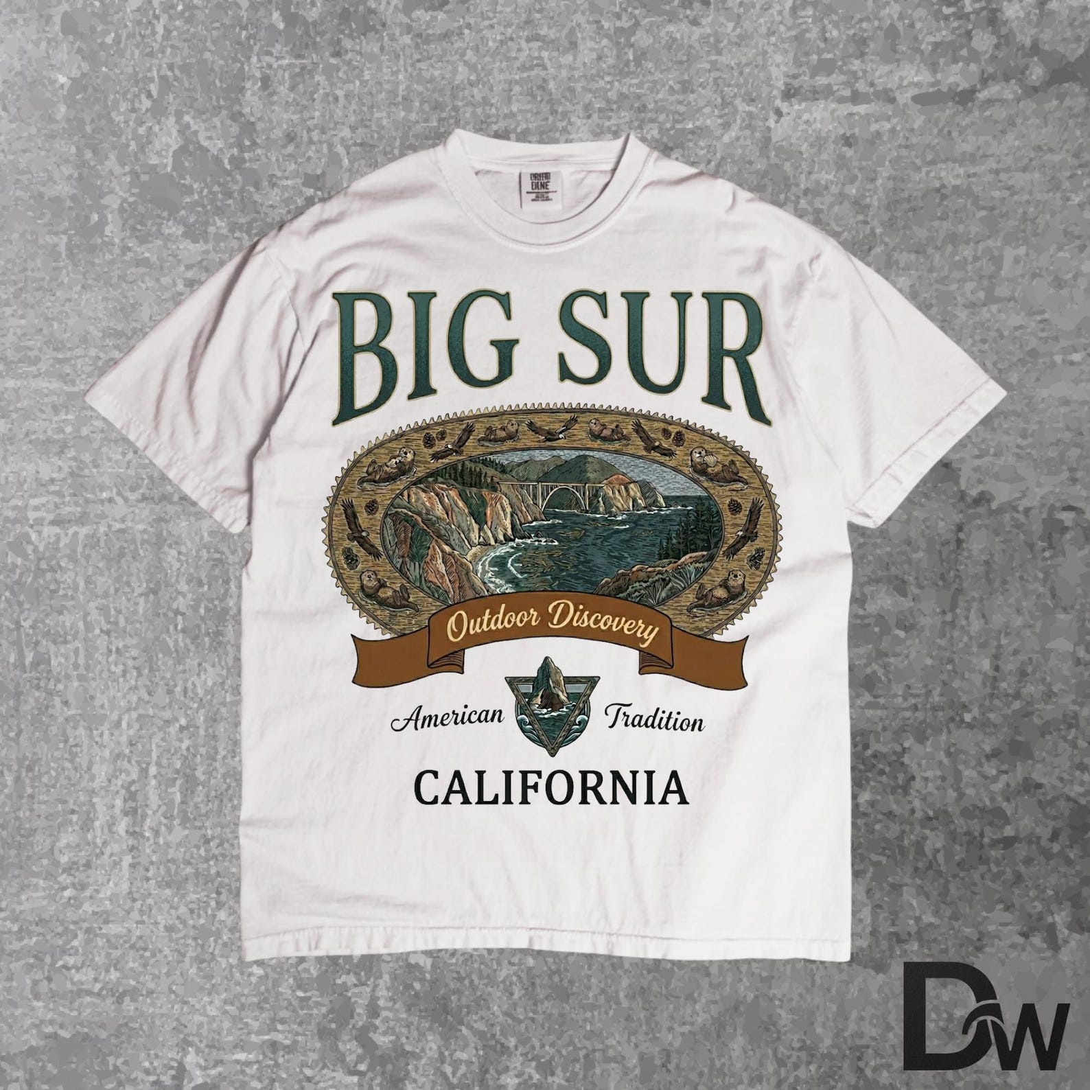 Big Sur California Comfort Colors T-Shirt | Vintage Retro 90s Pacific Coast Highway Bridge Tee L