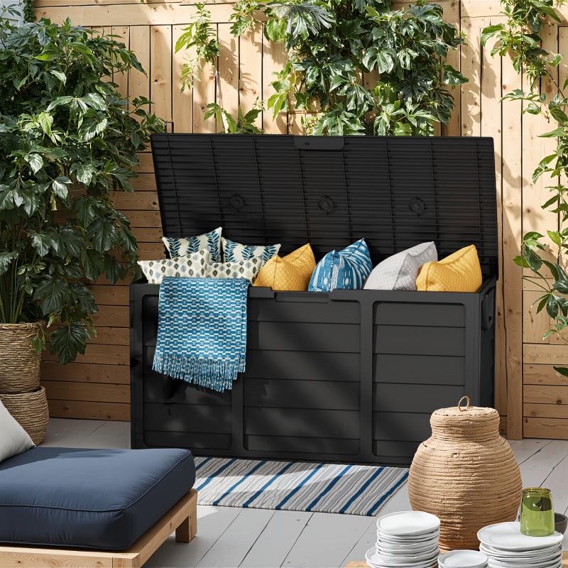 2025 Weatherproof 75 Gallon Outdoor Wooden Storage Box