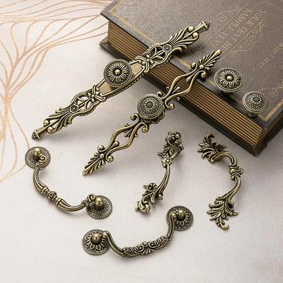 "Kitchen Cupboard Pull Square Cabinet Drawer Knobs Zinc Alloy Dresser Door Hardwares Antique Bronze   Bathroom Handles"