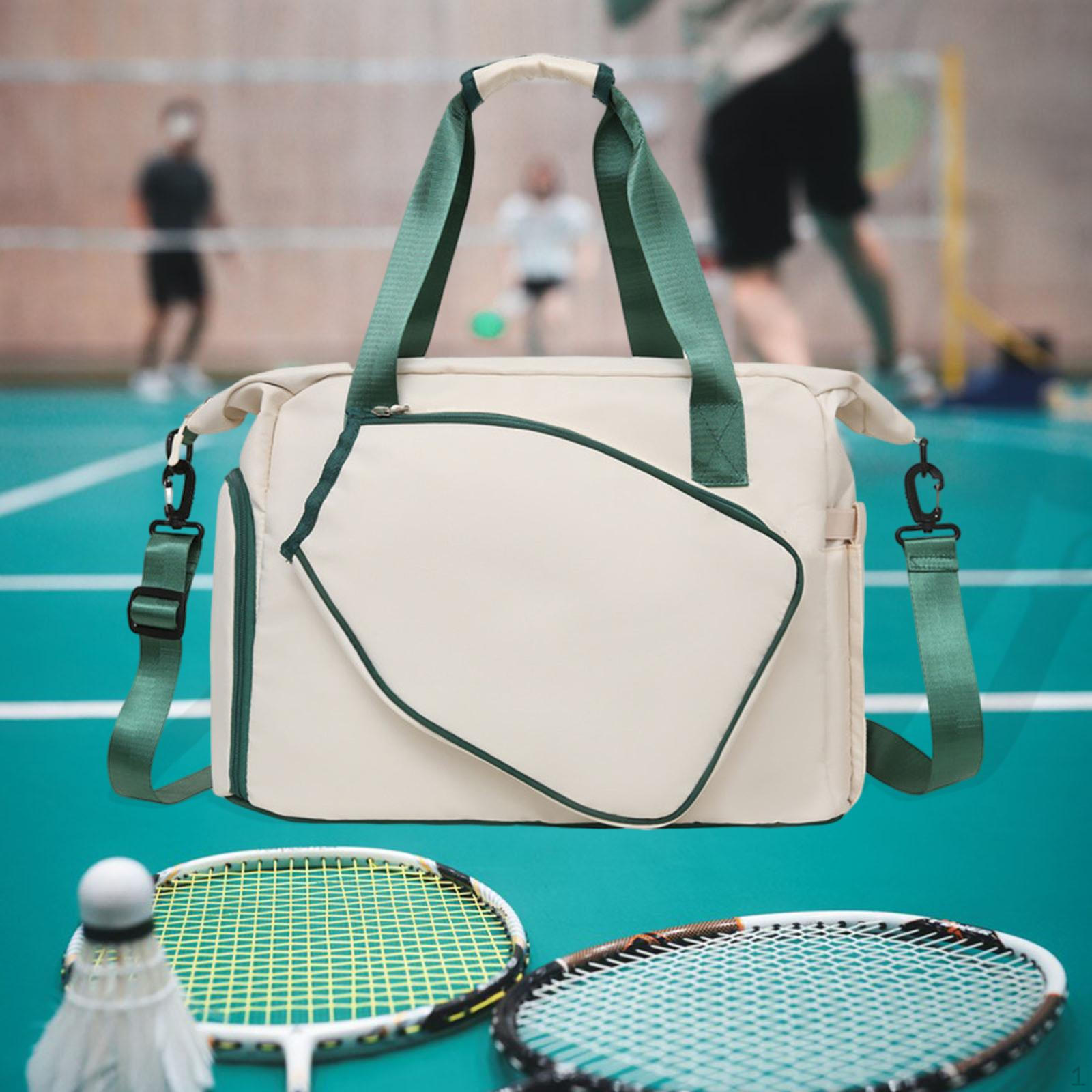 

Large Tennis Bag with Shoe Storage and Paddle Holder for Sports бежевый