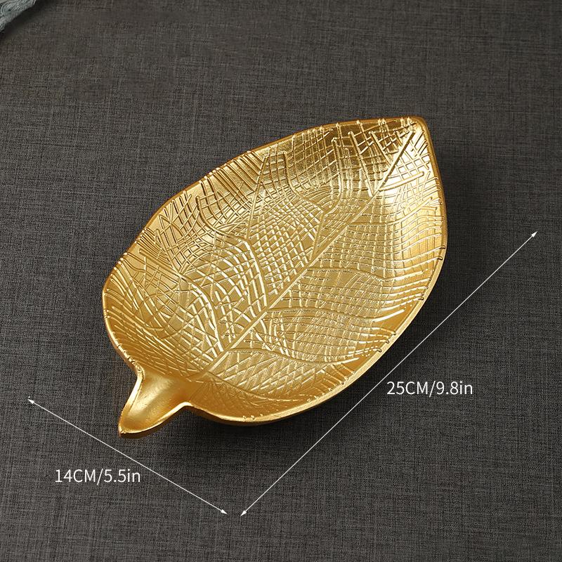 Leaf Shaped Fruit Plate Decorative Snack Tray Artistic Storage Tray for Living Room Event Parties and Daily Use