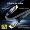 HD Video Cable 2.1 DisplayPort Braided Cable DP To DP 80Gbps Maximum Support 16K@60hz Suitable for High-brush Laptops Graphics Card Display Projector