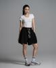 Eosendeo Plain Single-Pleat Wide Shorts [Black]