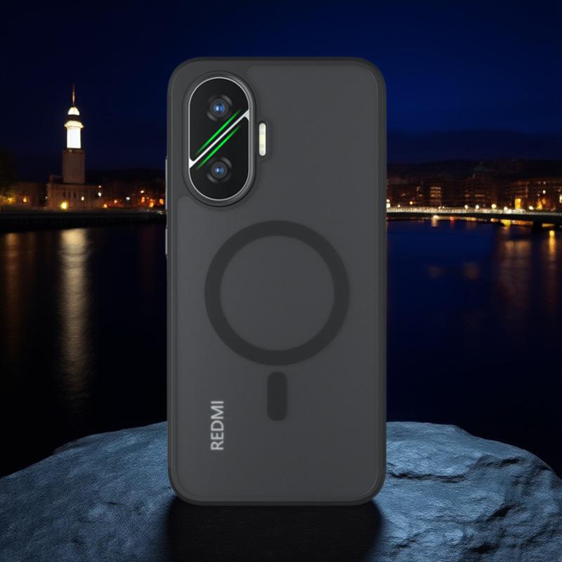 Xiaomi POCO F7 Silicone Drop-Proof Full Coverage Transparent Magnetic Phone Case