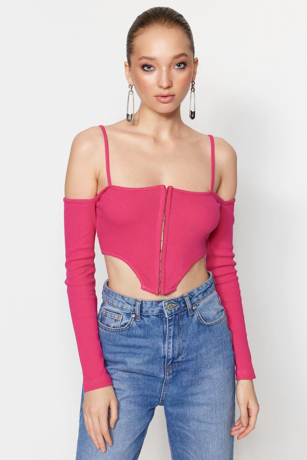 

Блуза - Розовый - Приталенный