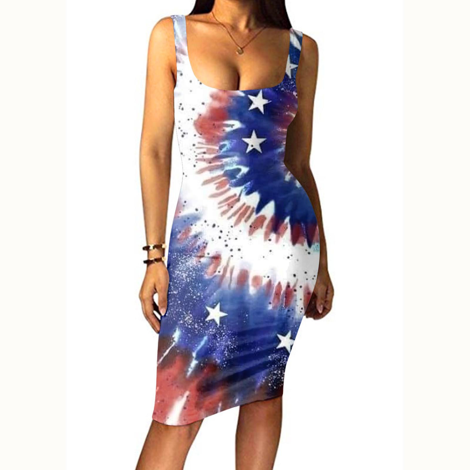 Модное женское повседневное тонкое платье без рукавов с принтом и пуловером XXL — фото 8