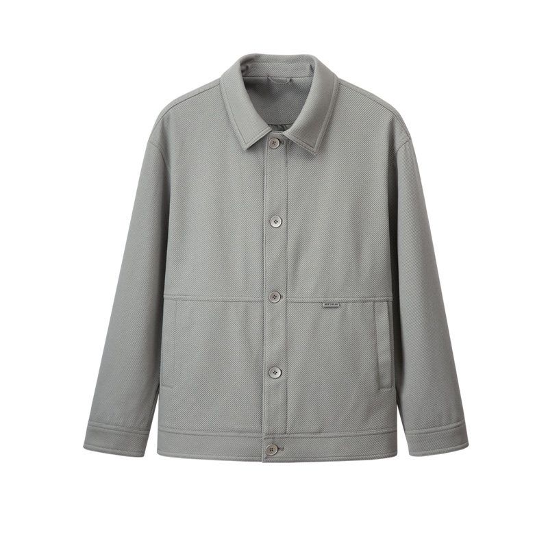 Thousand Paper Cranes Men's Clothing 2025 Autumn New Solid Color Jacket Men's Casual Fashion Workwear Coat Top 2362