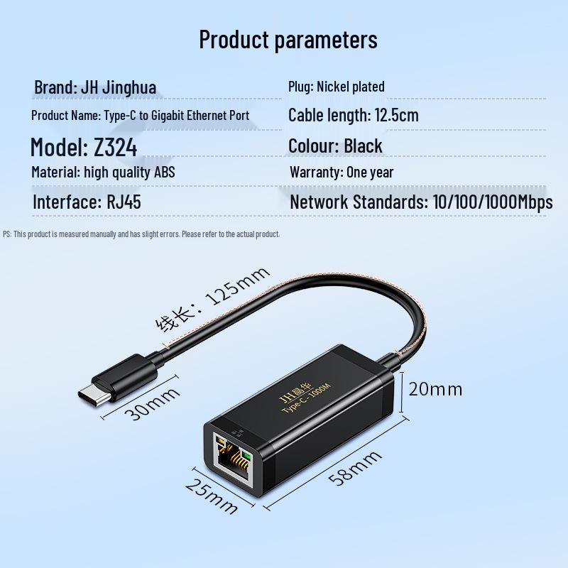 

Type-C to Gigabit Ethernet Adapter - Driver-Free Flagship Version, USB 1000M, Type-C to RJ45 for Laptops