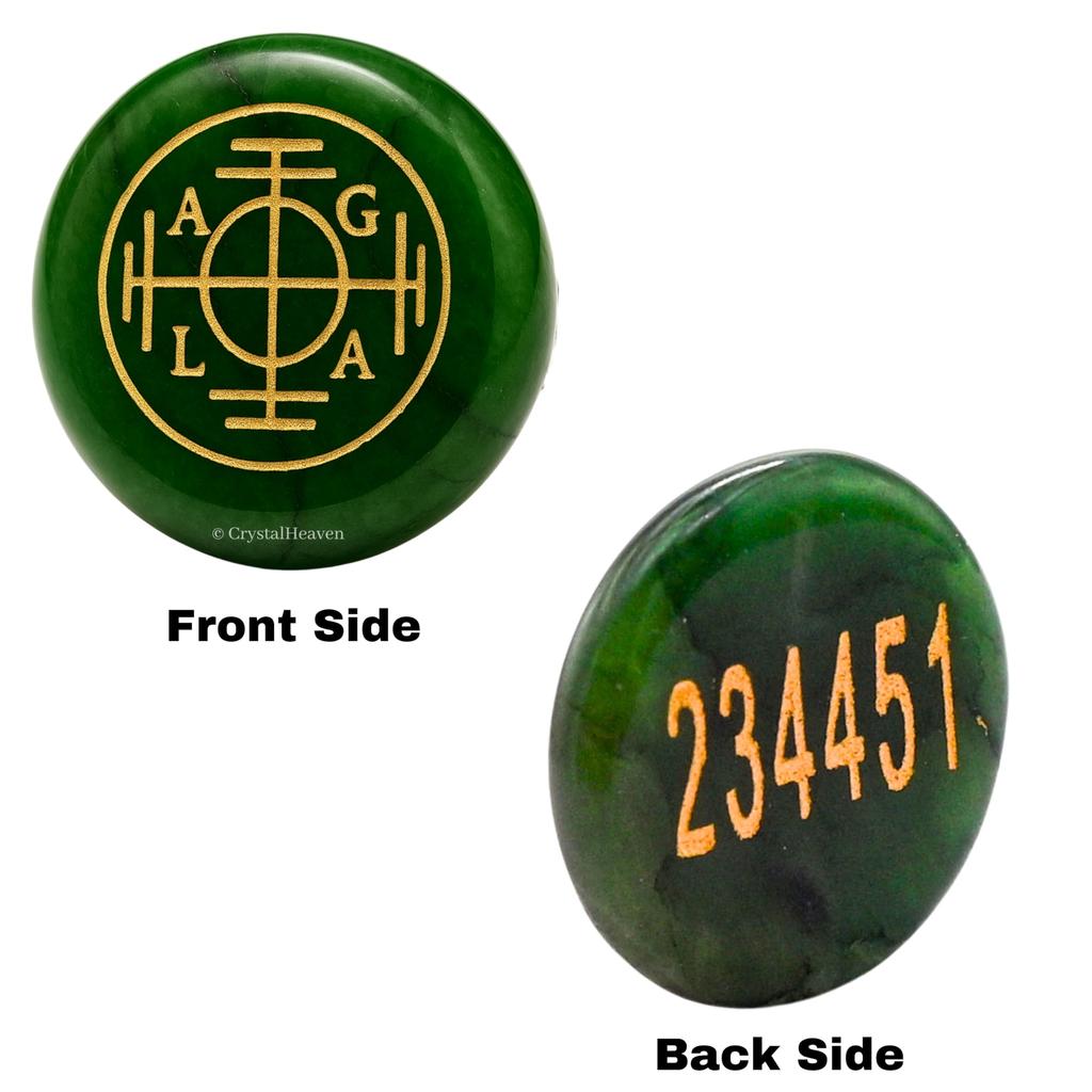 Certified Green Zibu Symbols Crystal for Money