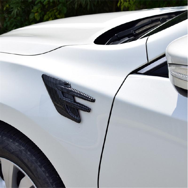 2Pcs Carbon Fiber Look Abs Car Side Fender Shark Gill Air Outlet Vent Cover Trim