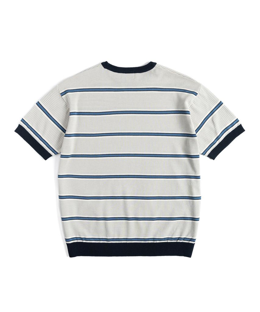 Waildeubeuligseu Fn Knitted Stripe T-Shirt (Blue)